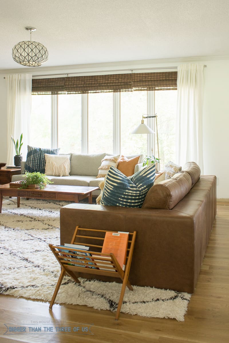 Modern Boho Living Room with Freshly Painted White Walls