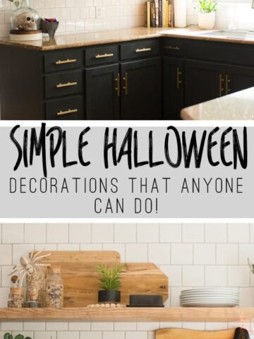 Simple Halloween Decorations That Anyone Can Do #halloween #decorating #shelfie #kitchenshelves