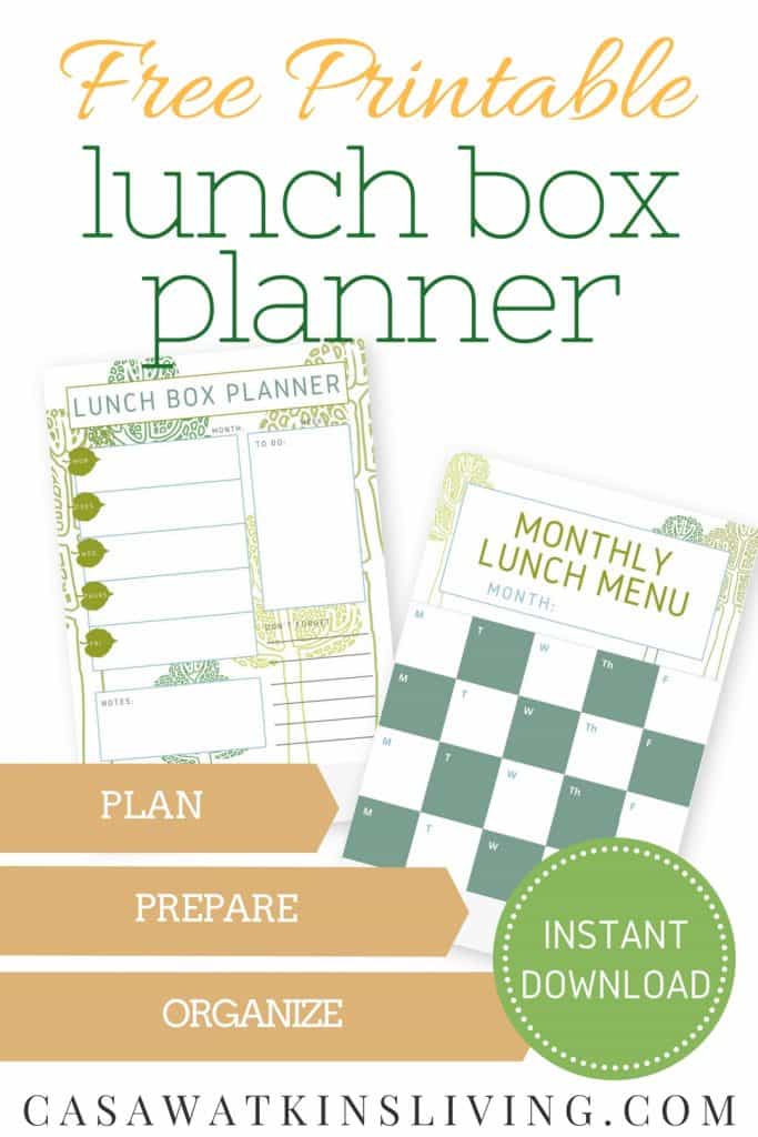 Lunch menu planner by Casa Watkins Living