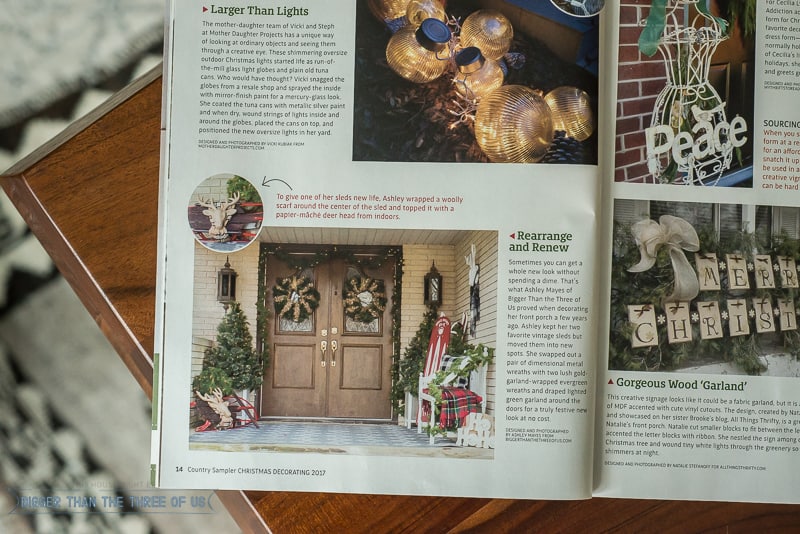 Country Sampler Christmas Front Porch Magazine Feature