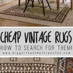 How to Search for Cheap Vintage Rugs online. Learn how to sort and find vintage rugs for cheap using these tips and tricks! #rugs #vintagerugs