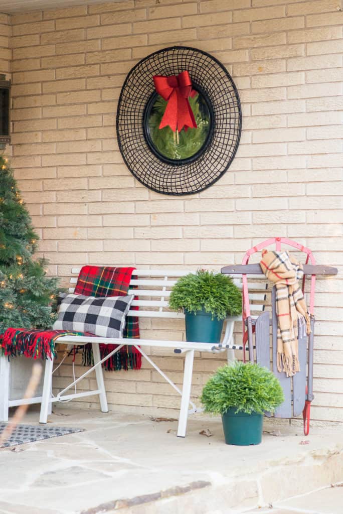  Modern Front Porch Decorated for Christmas