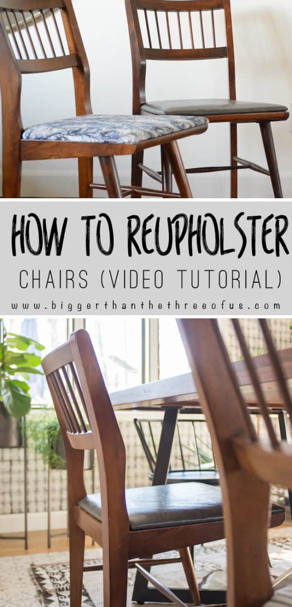 Video Tutorial for How To Upholster Dining Chairs Bigger Than the