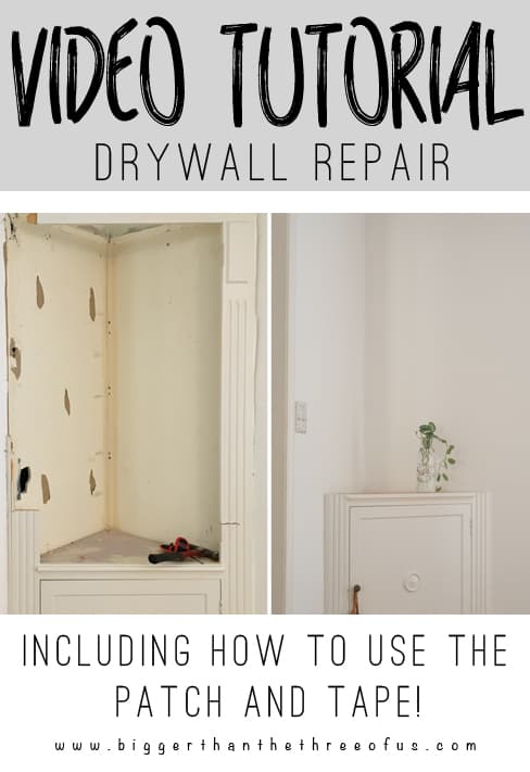 Video Tutorial for drywall repairs including how to use a drywall patch and how to use drywall tape