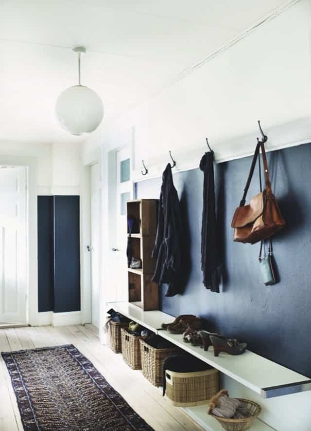 Modern entryway design with organization