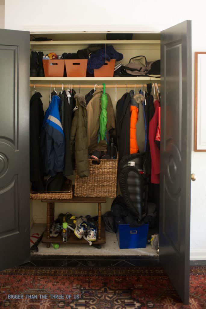 Coat Closet Organization Plan - Bigger Than the Three of Us