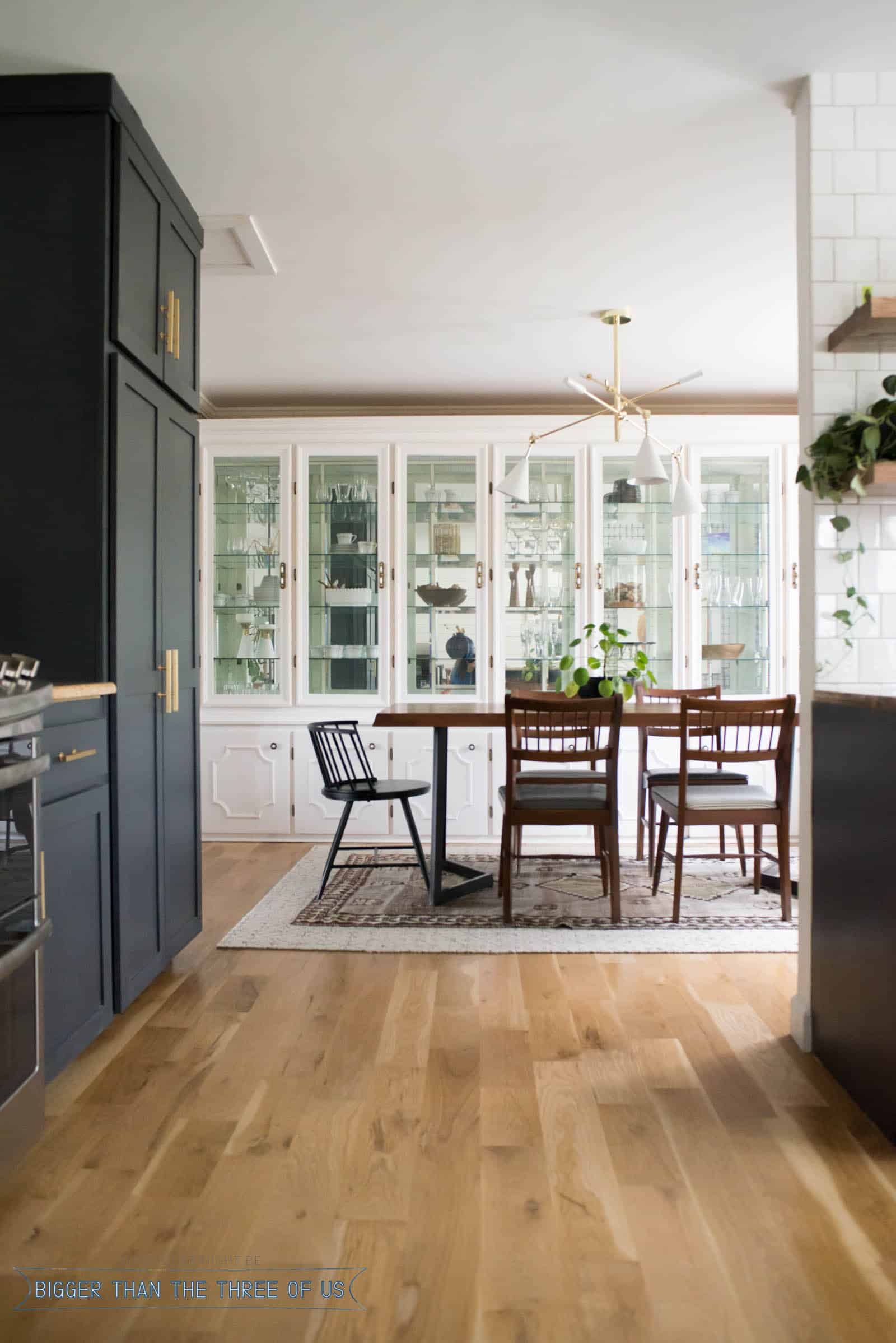 Wall to wall built-in in modern formal dining room