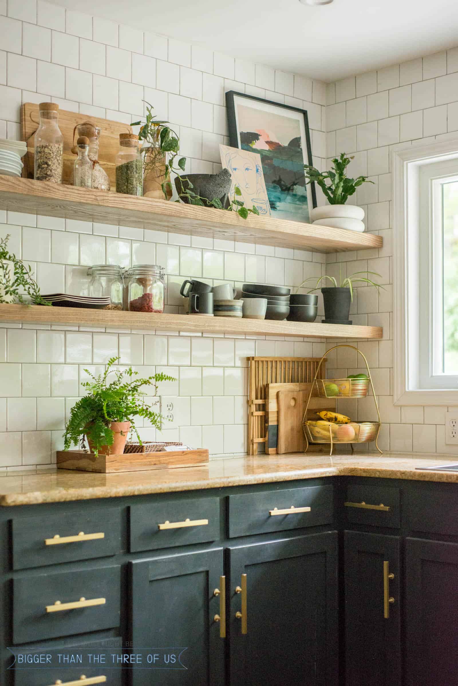DIY Open Shelving Kitchen Guide Bigger Than The Three Of Us