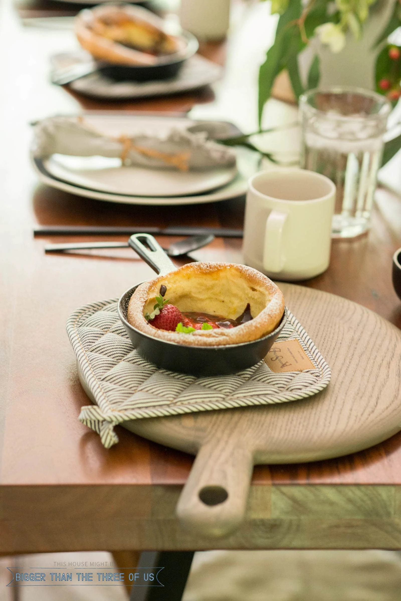 Mini Skillets on a brunch table