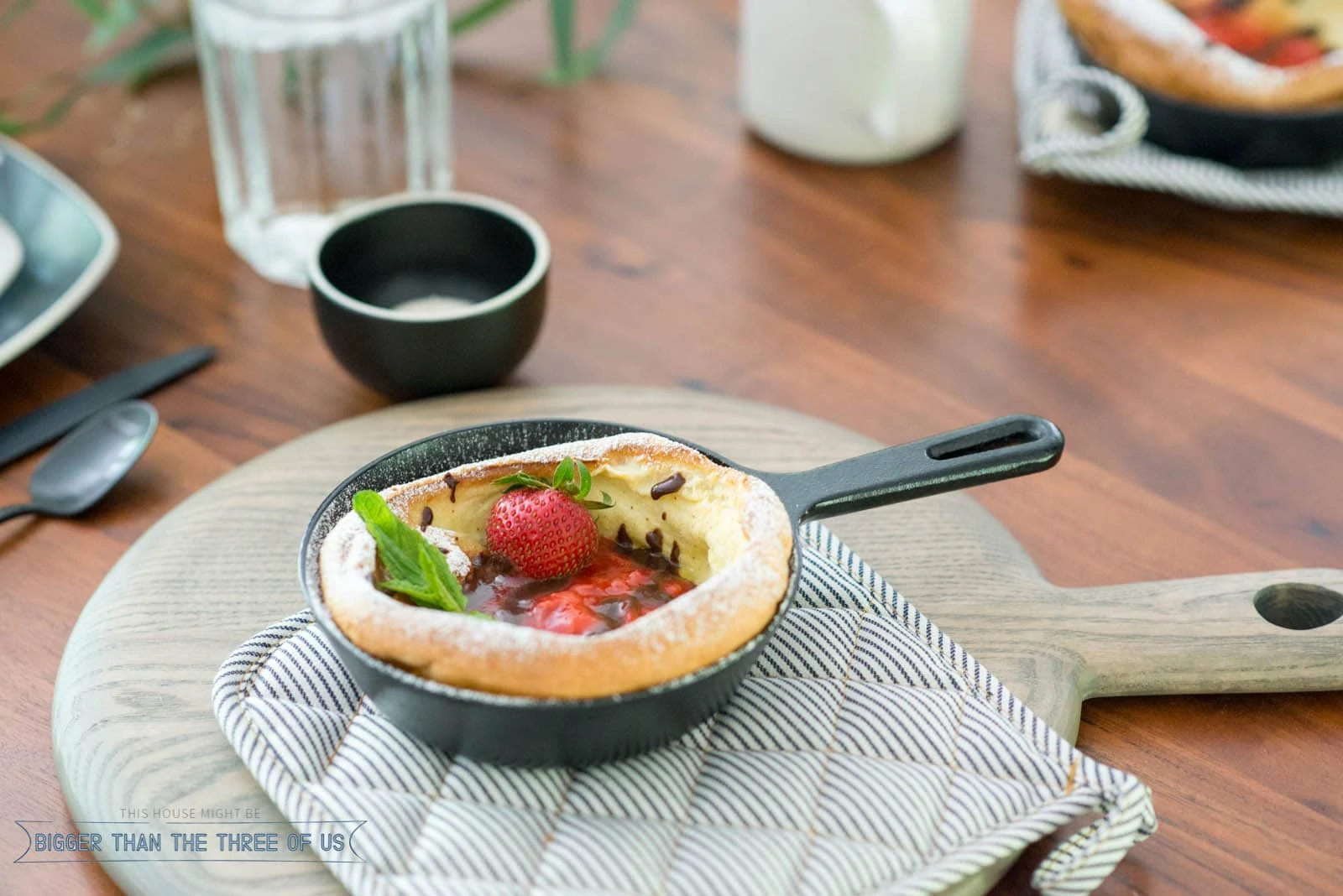 Dutch Babies in cast iron skillets