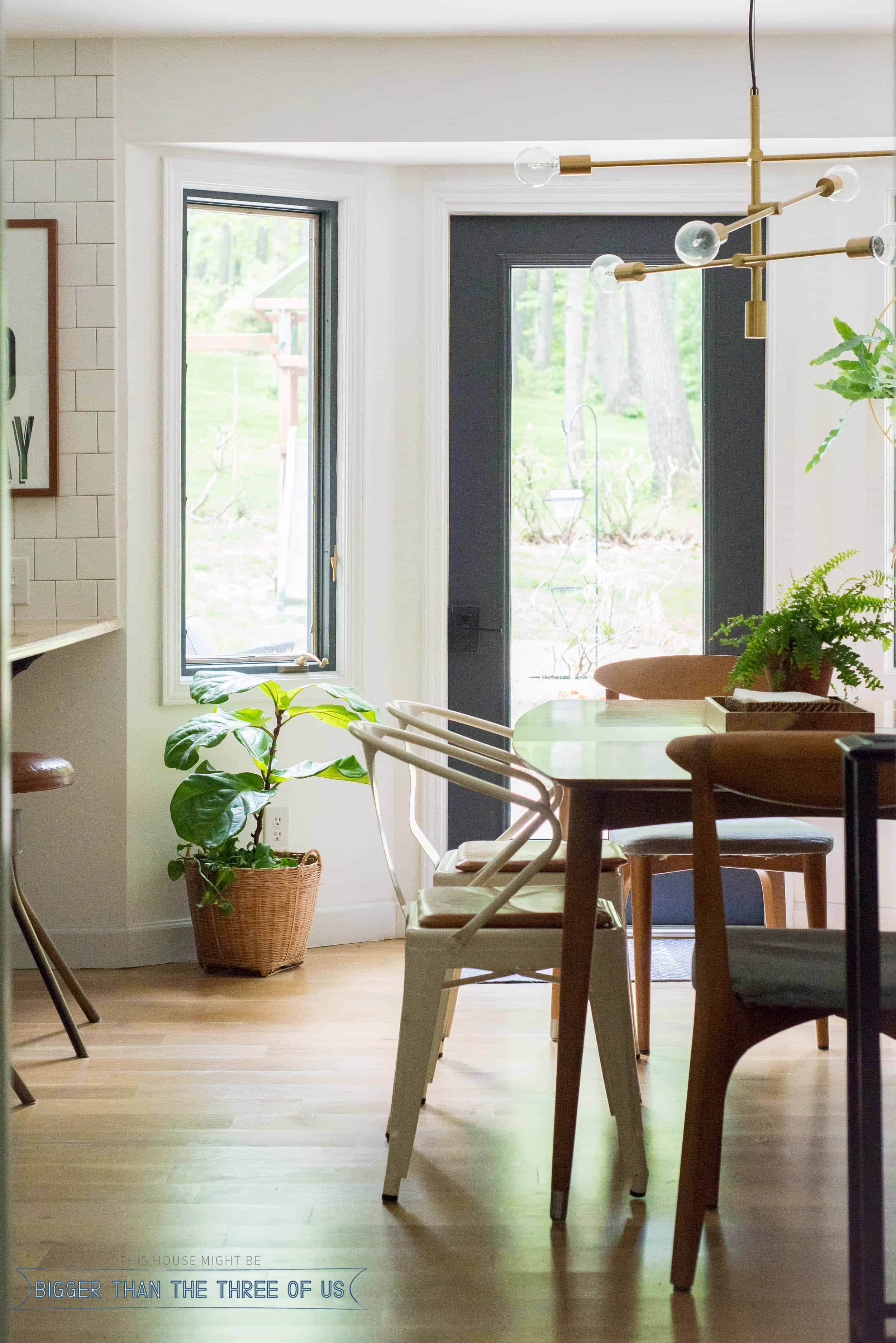 Eat In kitchen featuring a banquette and shiplap.