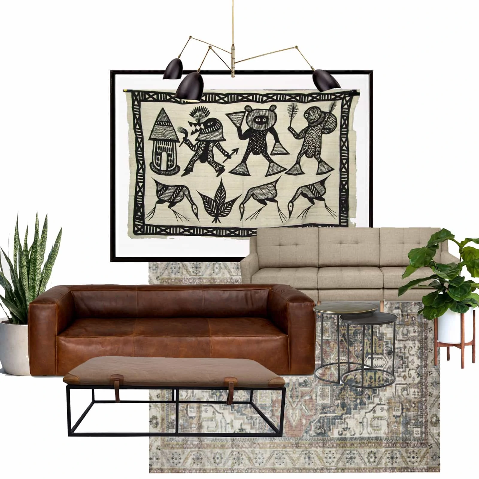 Mid Century Modern Living Room Design Board