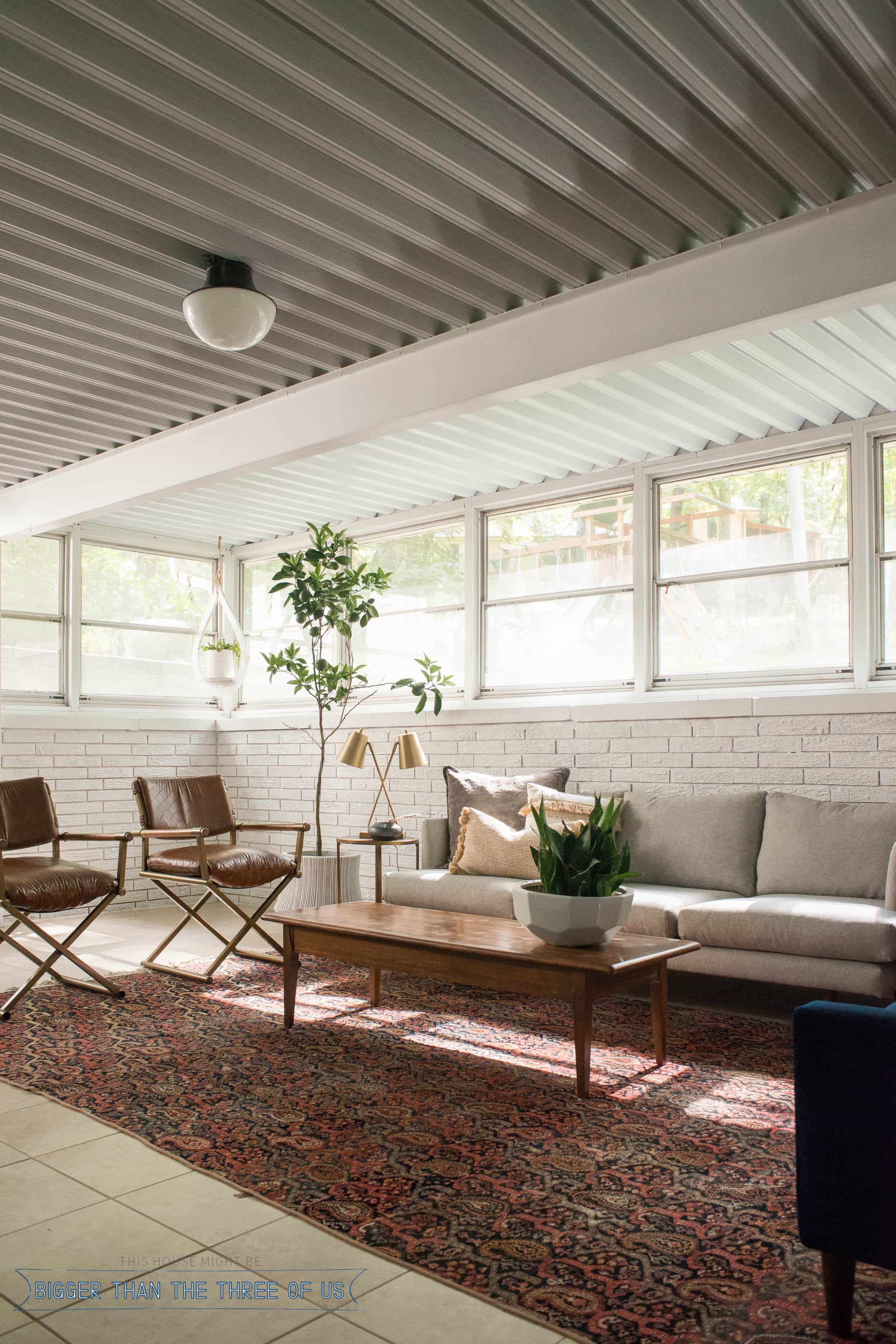 Sunroom Office Seating And Lights Bigger Than The Three Of Us