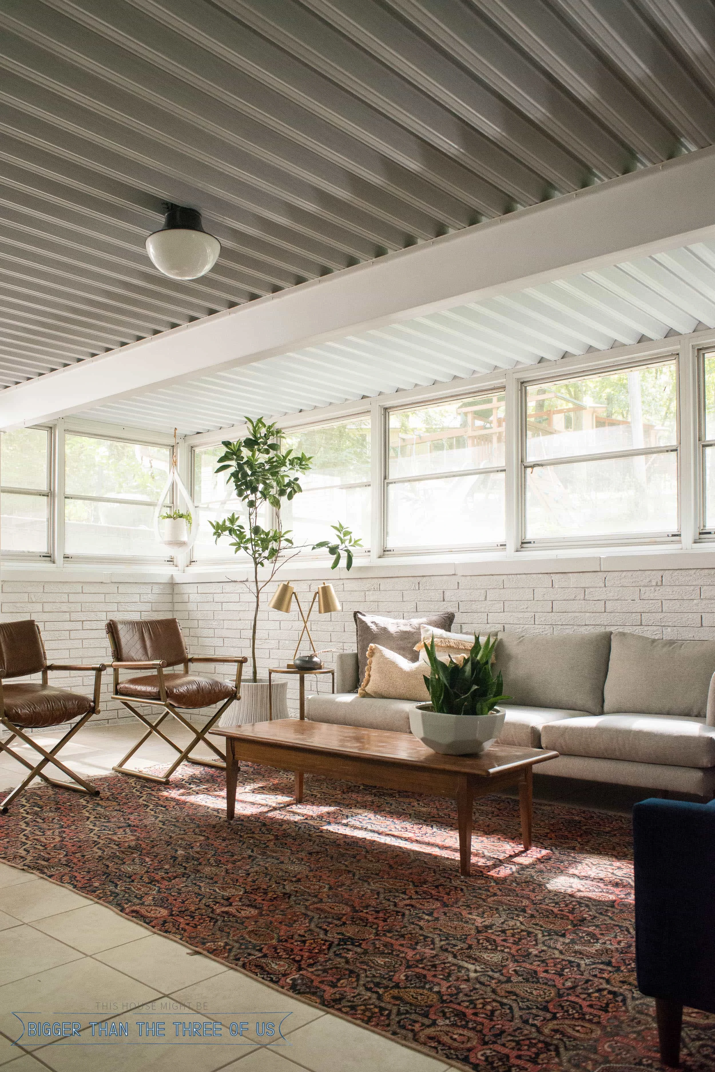 Light and Bright Sunroom Office Addition on the back of the house.