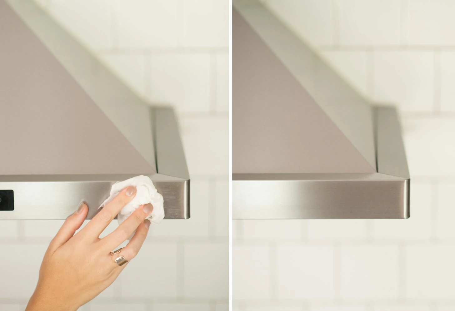 Cleaning the rangehood with Stainless steel products from Weiman