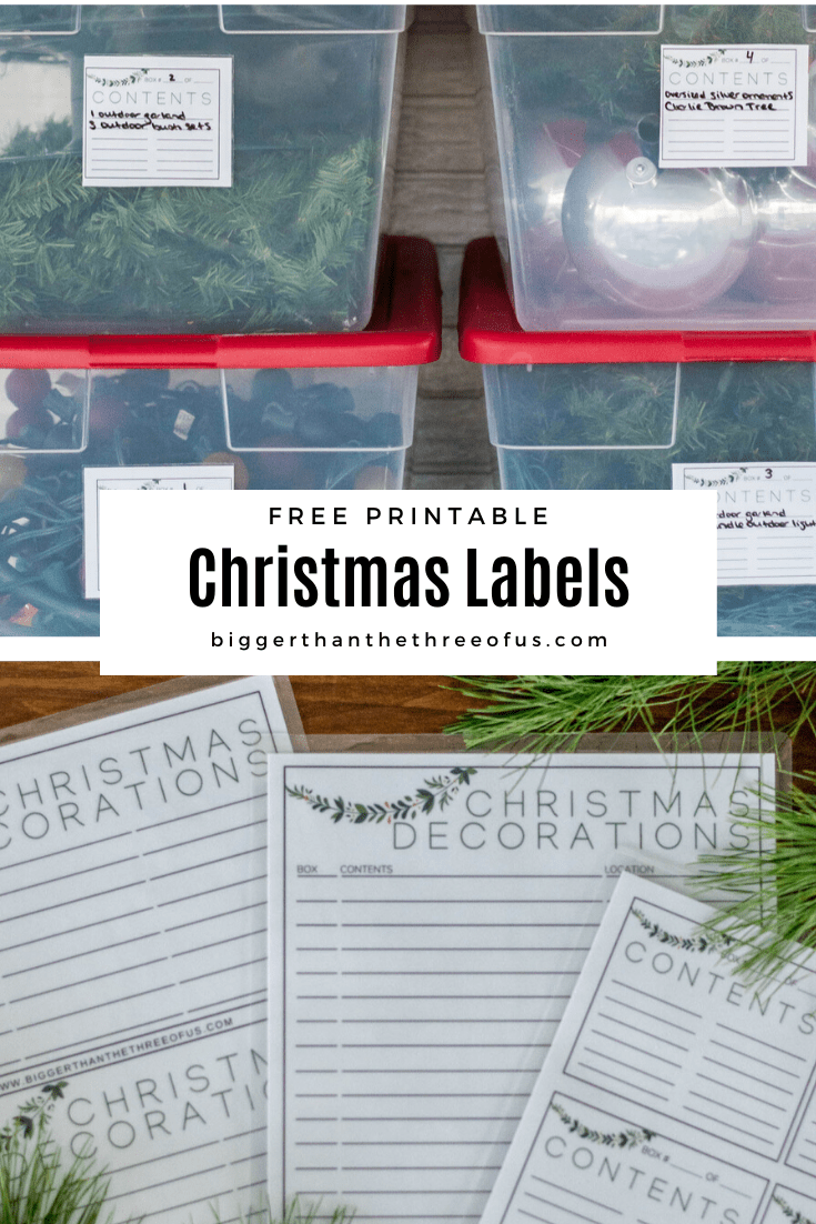 Christmas Storage Organization Labels