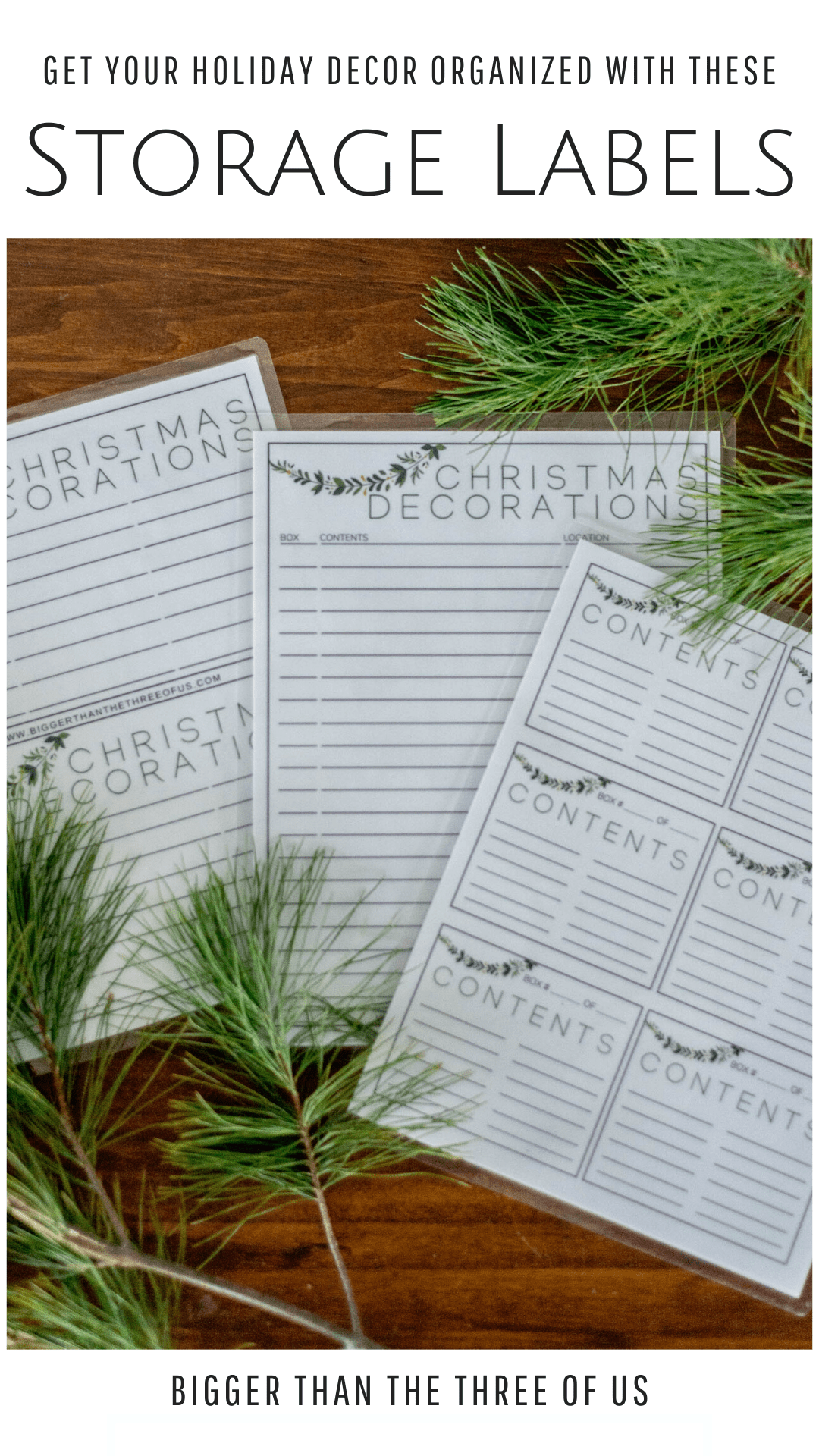 Christmas Bin Storage Labels, Christmas Organization, Christmas