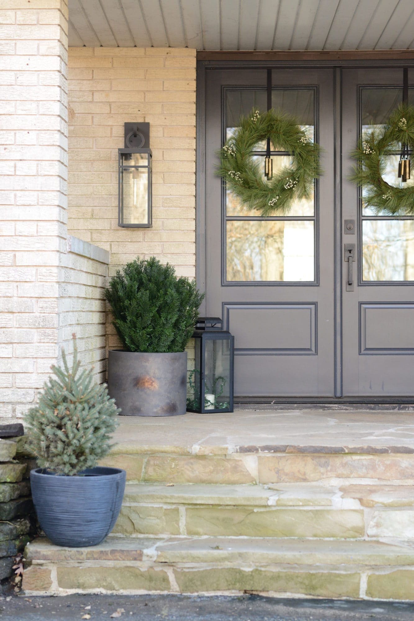 small porch ideas including a before/after stone front porch makeover 