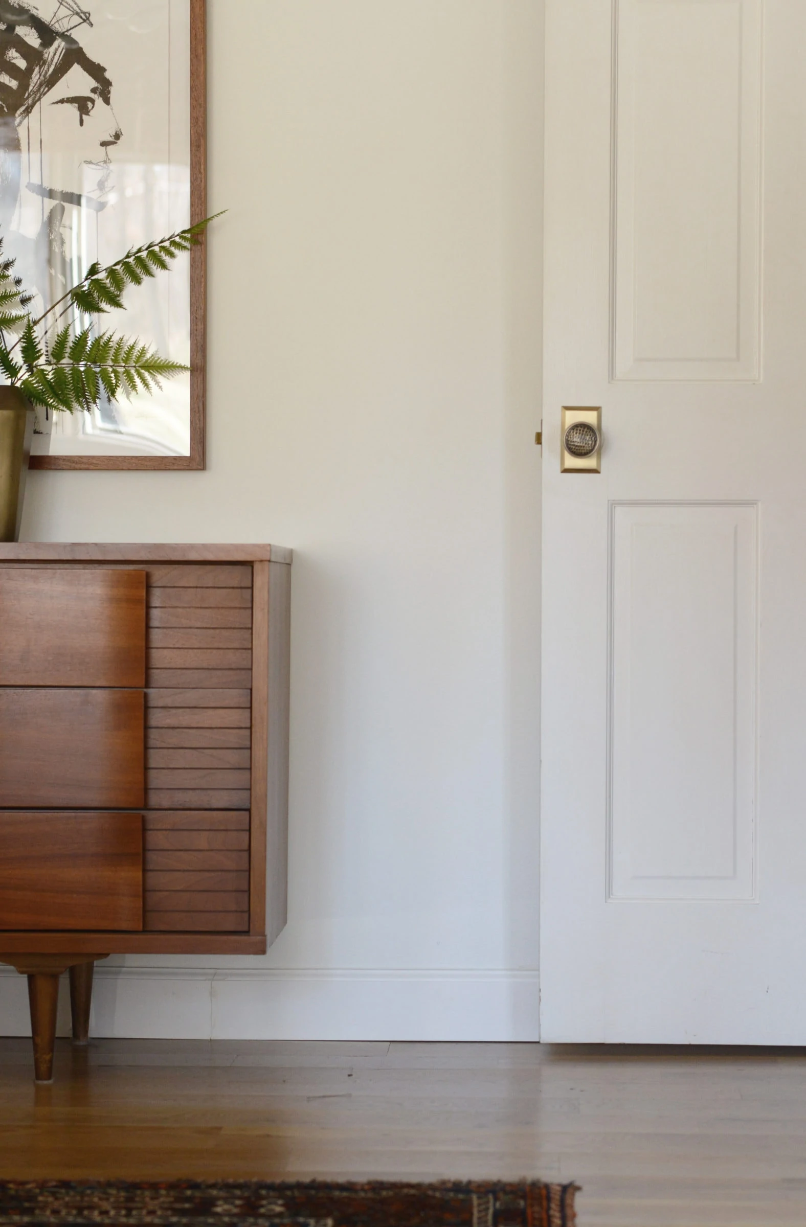 White door with brass doorknob