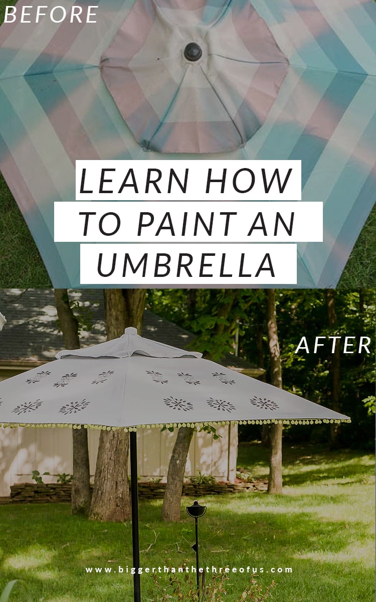 Patio Umbrella Makeover Featuring How to Paint an Umbrella