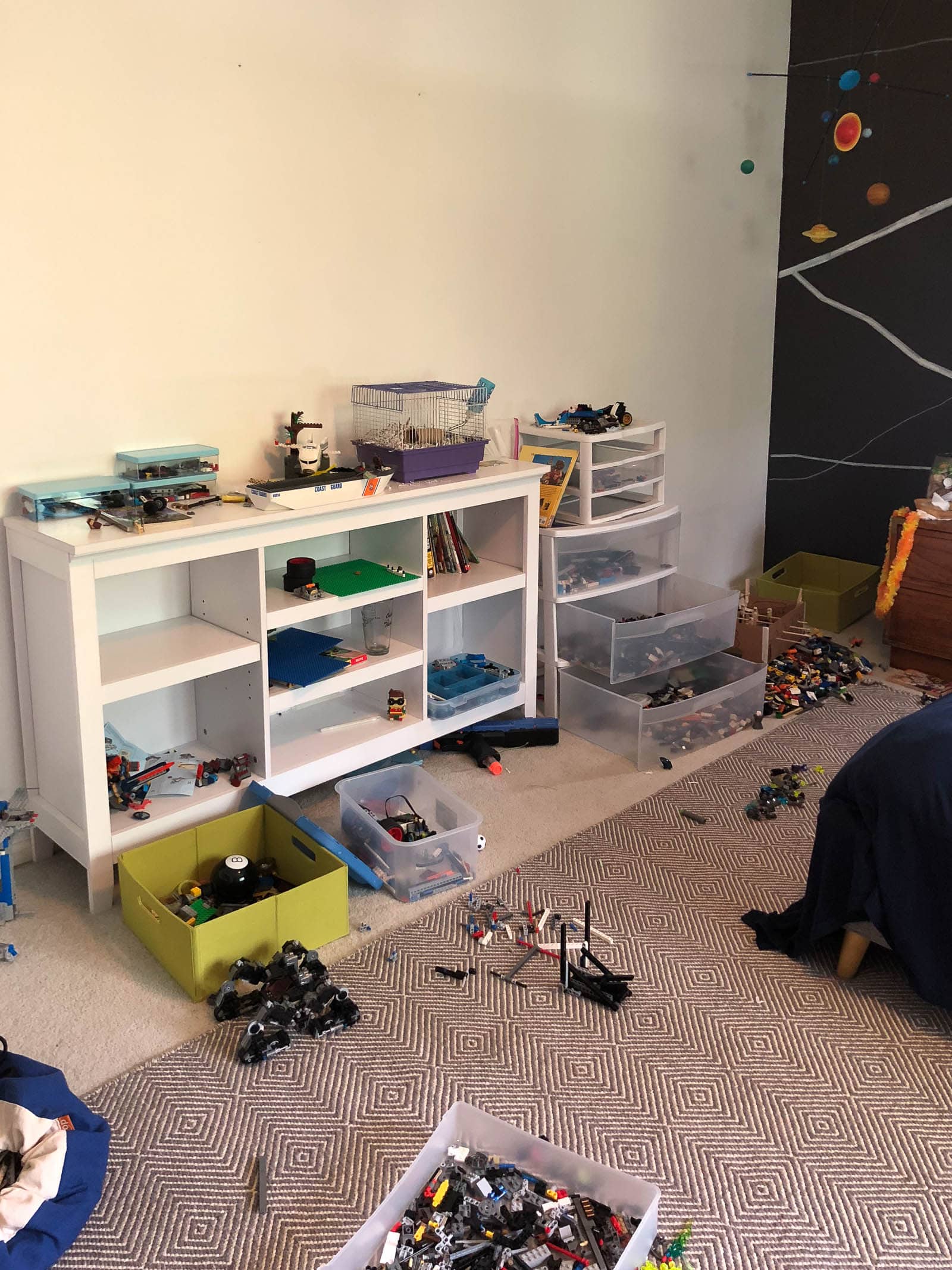 Toy organizer and plastic lego bin