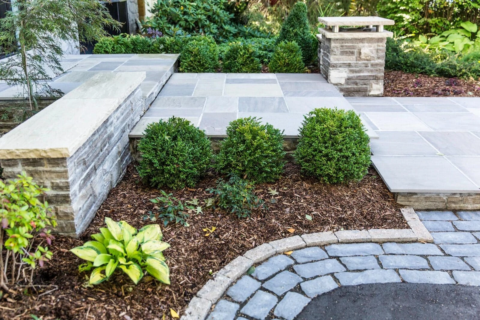 Landscape design by stone