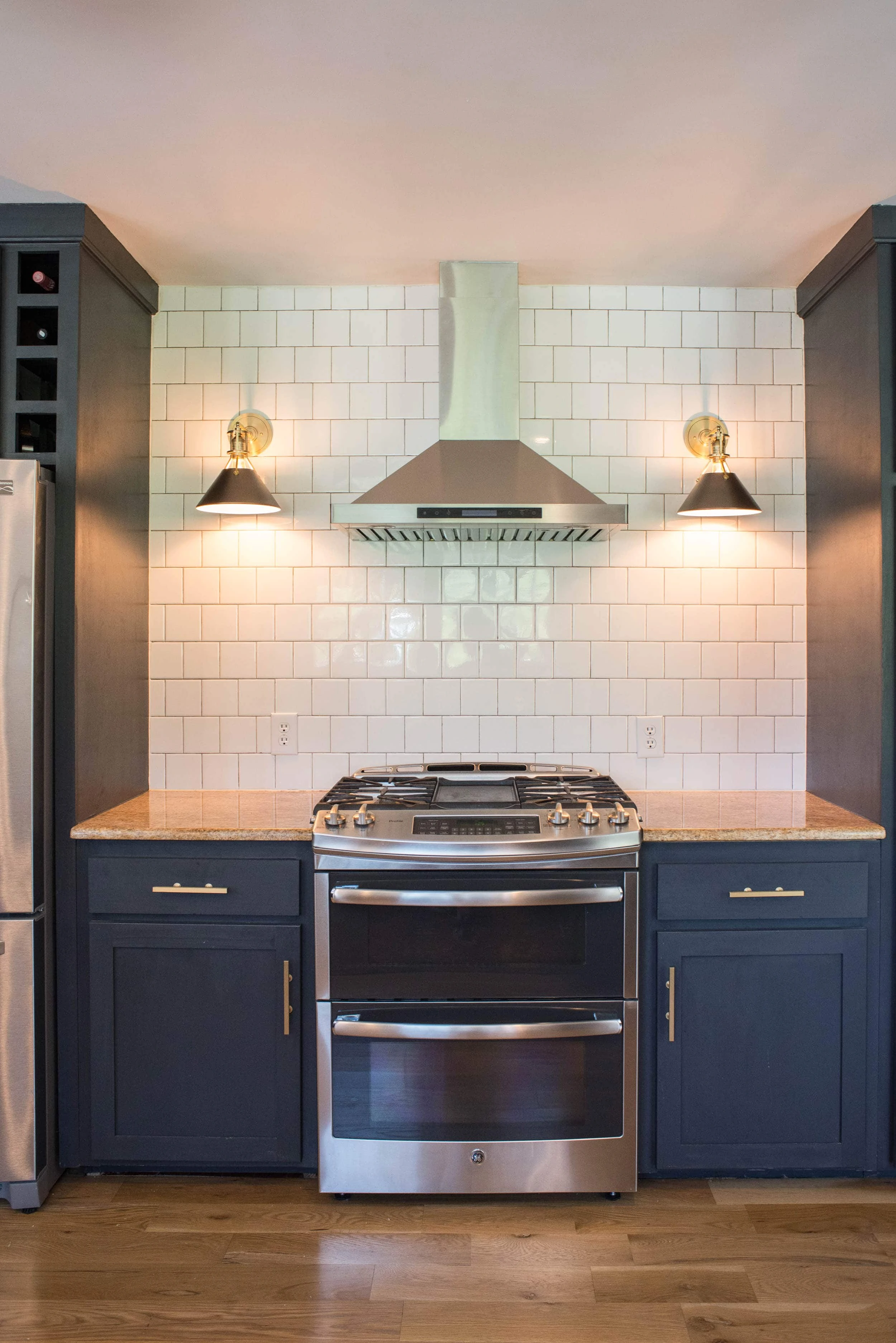 Kitchen sconces by oven