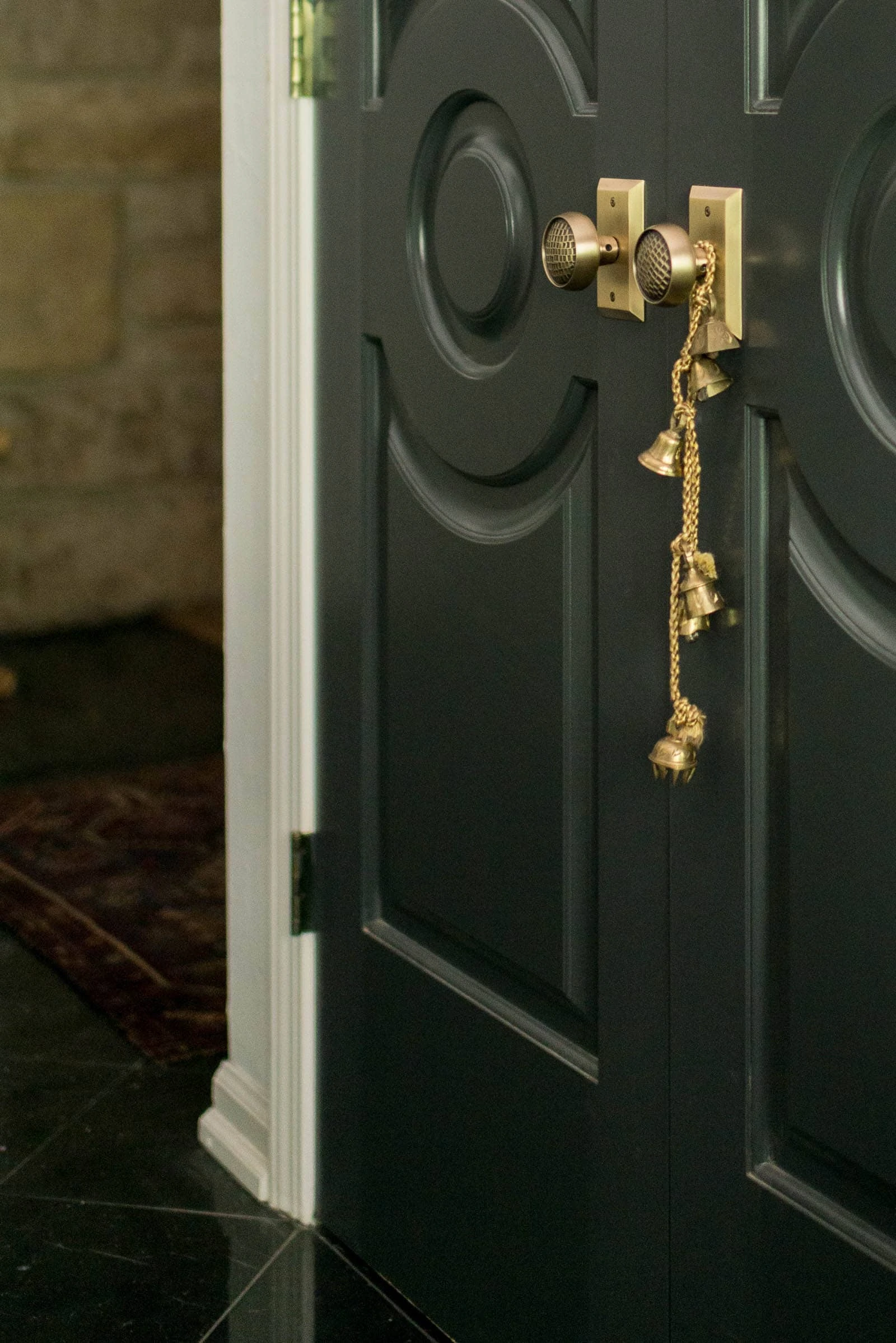 Black doors in foyer