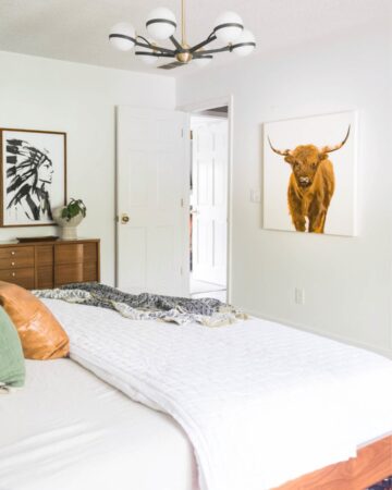 highland cow art in bedroom