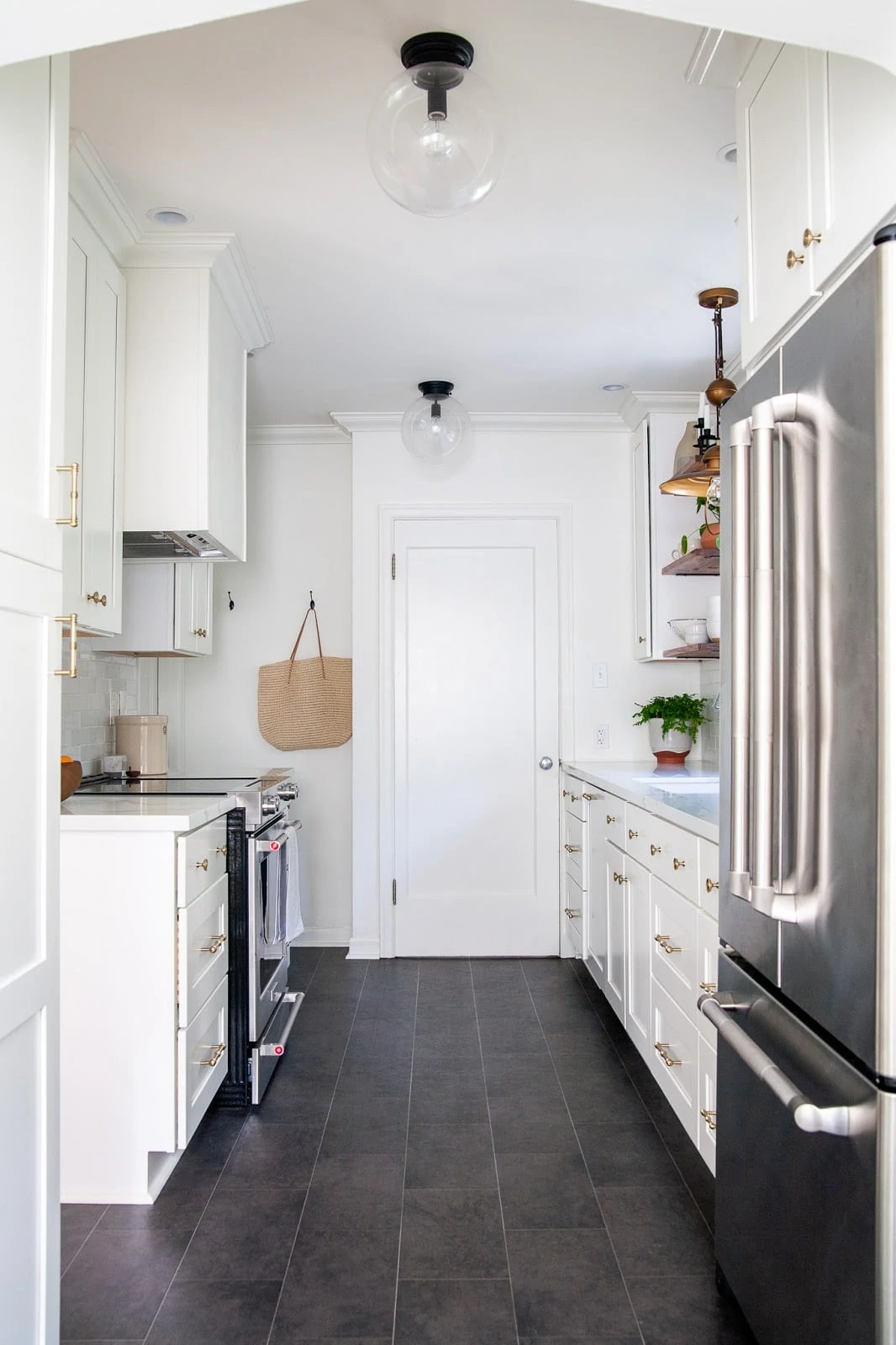 Gallery style modern traditional kitchen