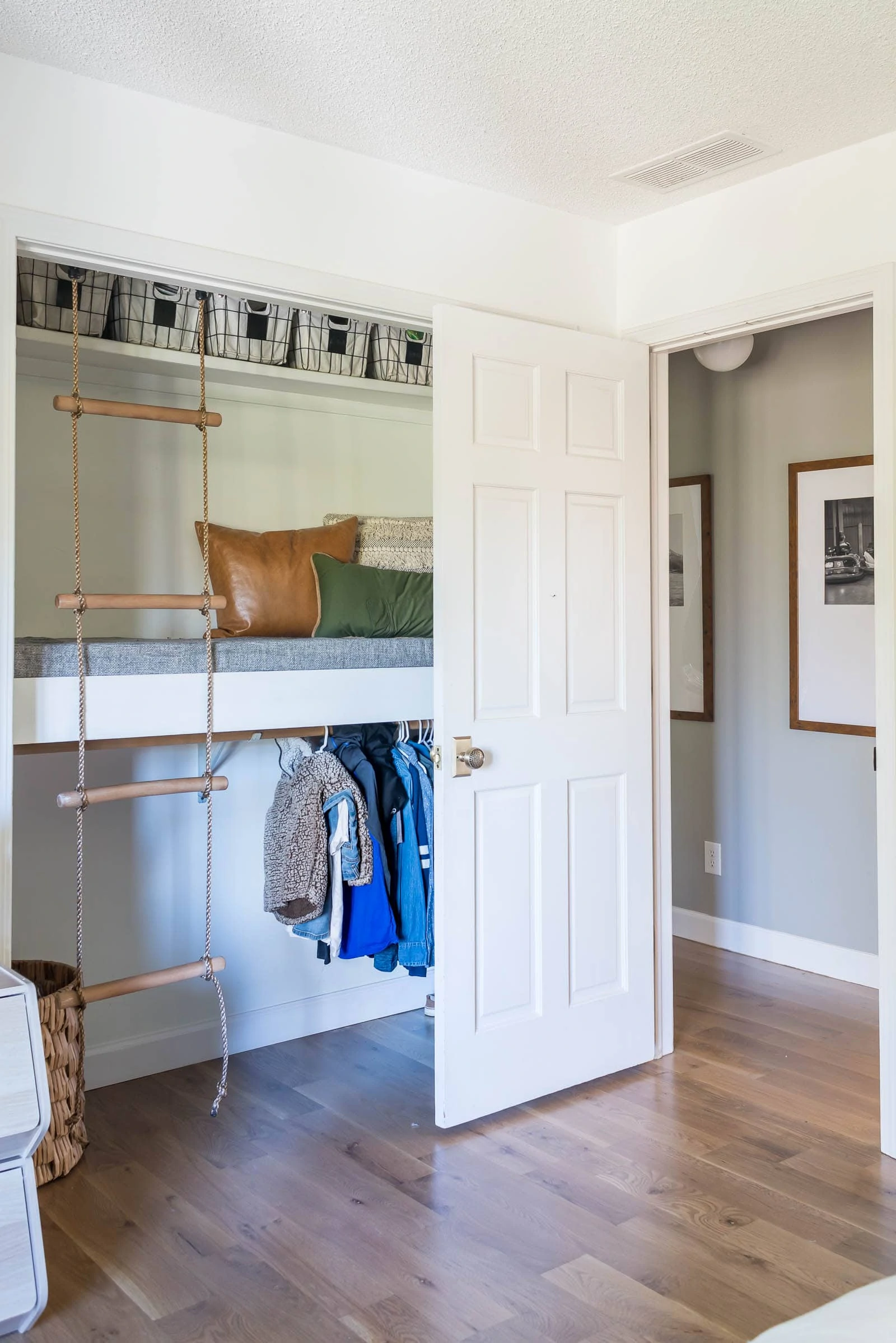 Loft closet in kids room 