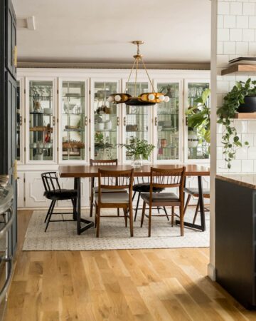 Kitchen and dining open to each other | Vintage Dining Room Makeover