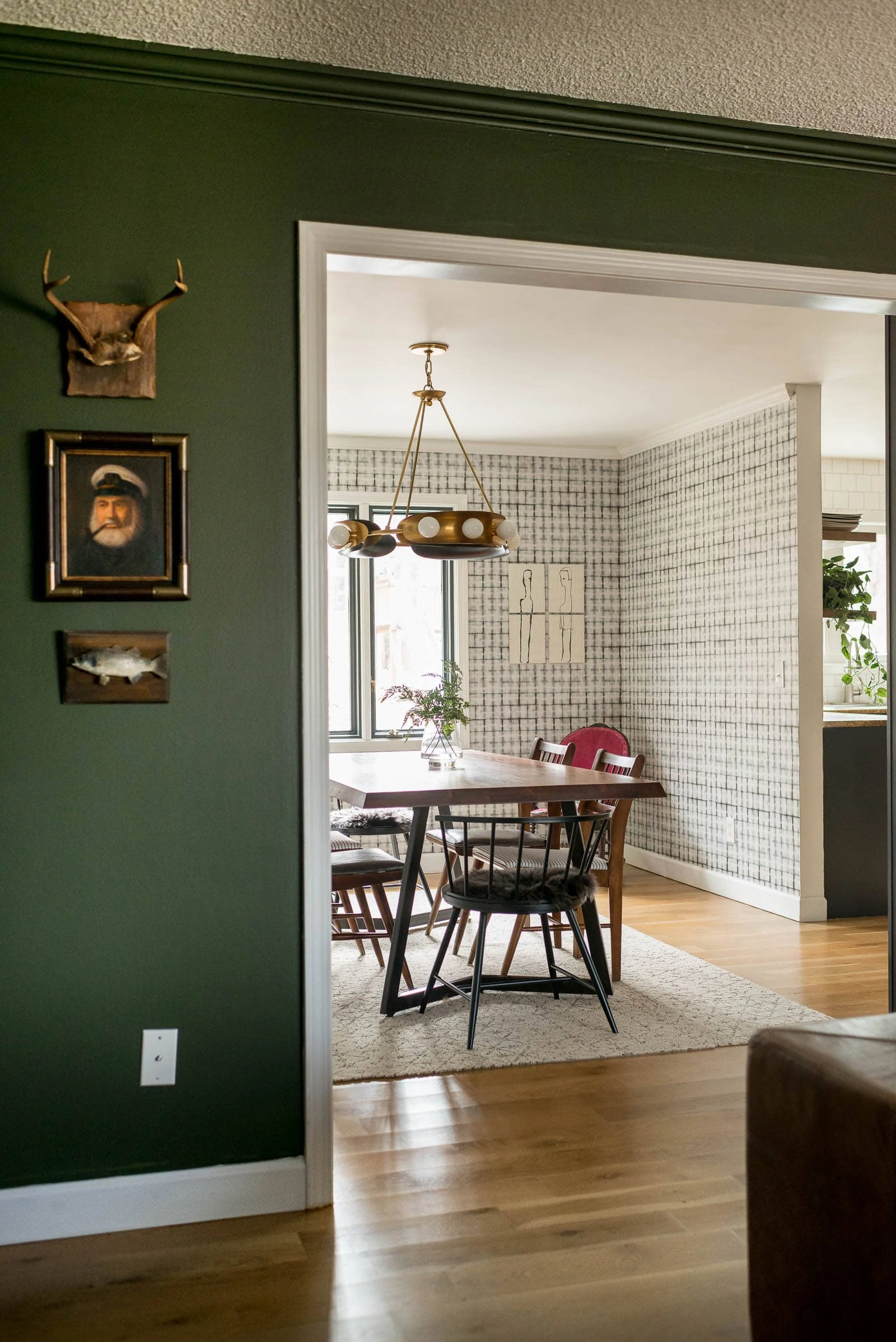 Green living room viewing table 