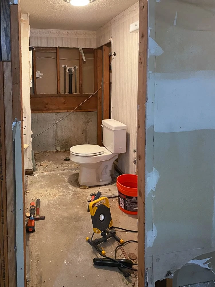 Basement bathroom rough in with plumbing