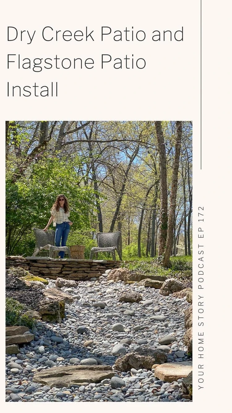 Flagstone patio and river rock creek