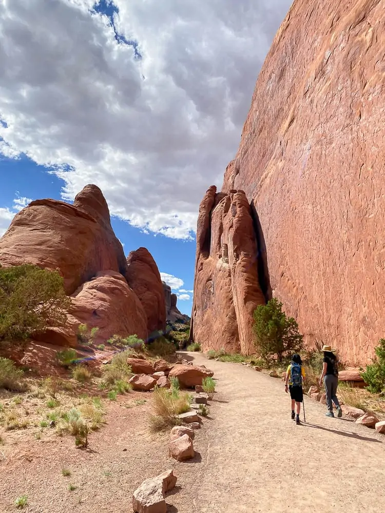 Walking path to the Landscape Arch in Arches National Park