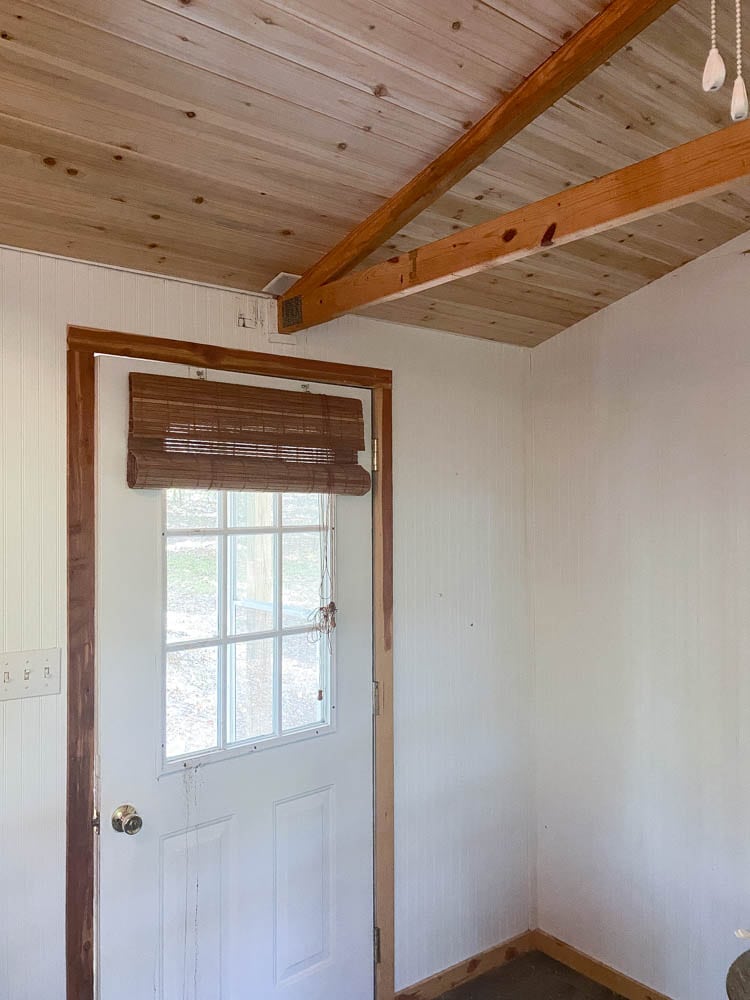 cedar door trim and cedar ceiling