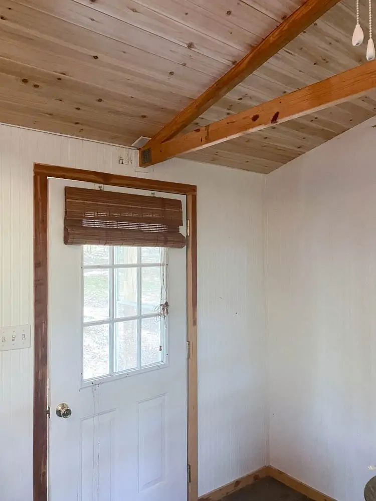 cedar door trim and cedar ceiling