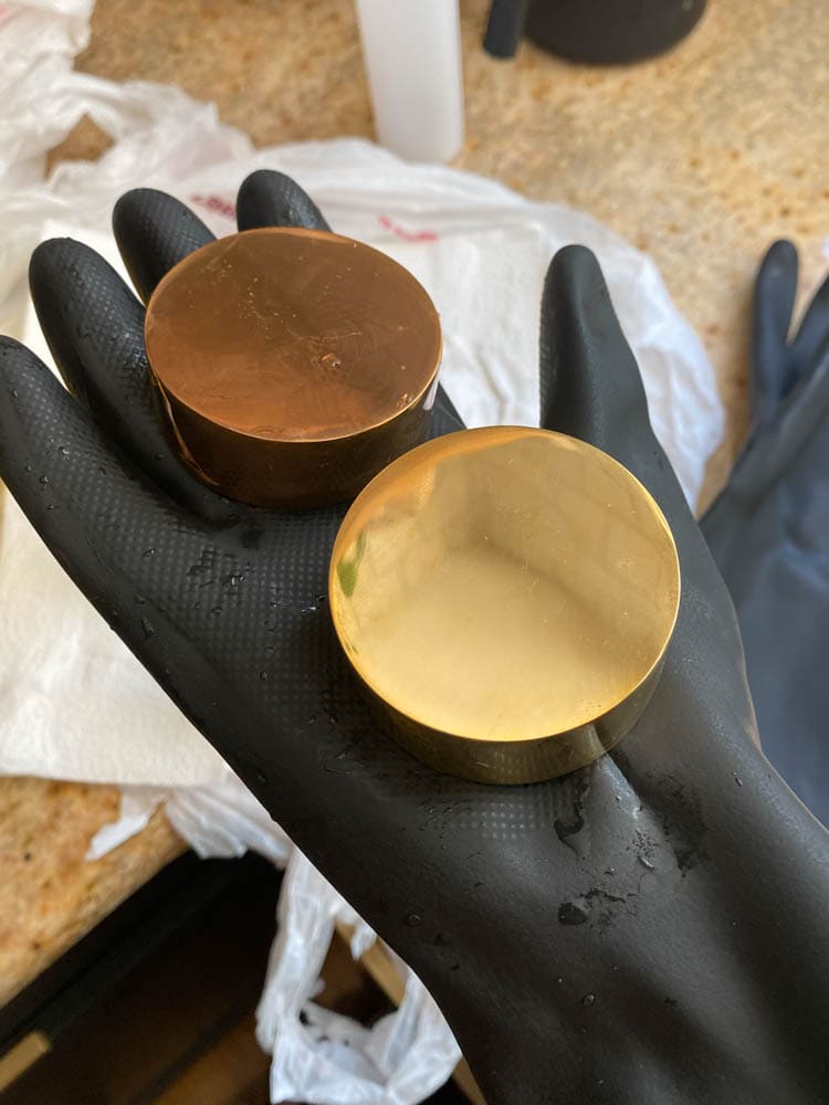 Stair Railing with Wooden Handrail and Brass End Caps DIY Project