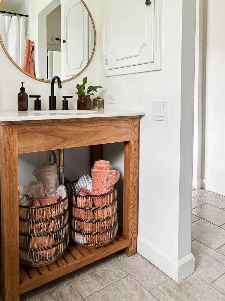 Small Powder Room Update with a Bathroom Vanity