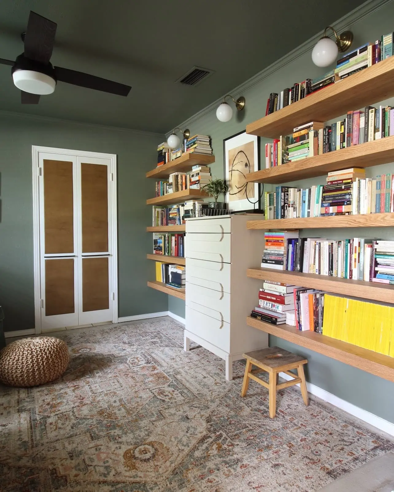 dining room turned into library 