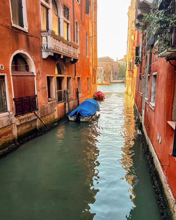 view of a Venice, Italy canal 