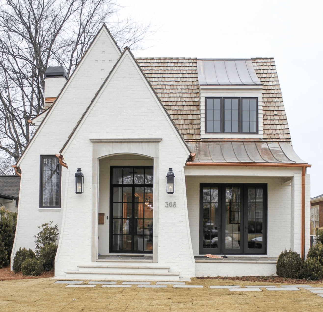 Inspiration for white houses with black trim 