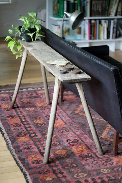 Vintage narrow table for behind couch