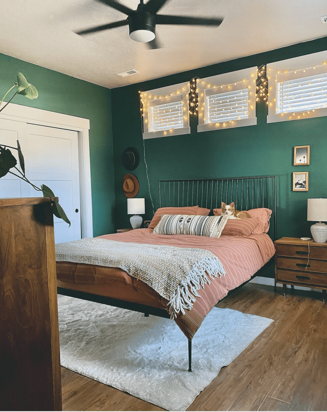 Sherwin Williams Hunt Club SW6468 bedroom walls