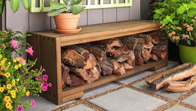 Outdoor firewood online container