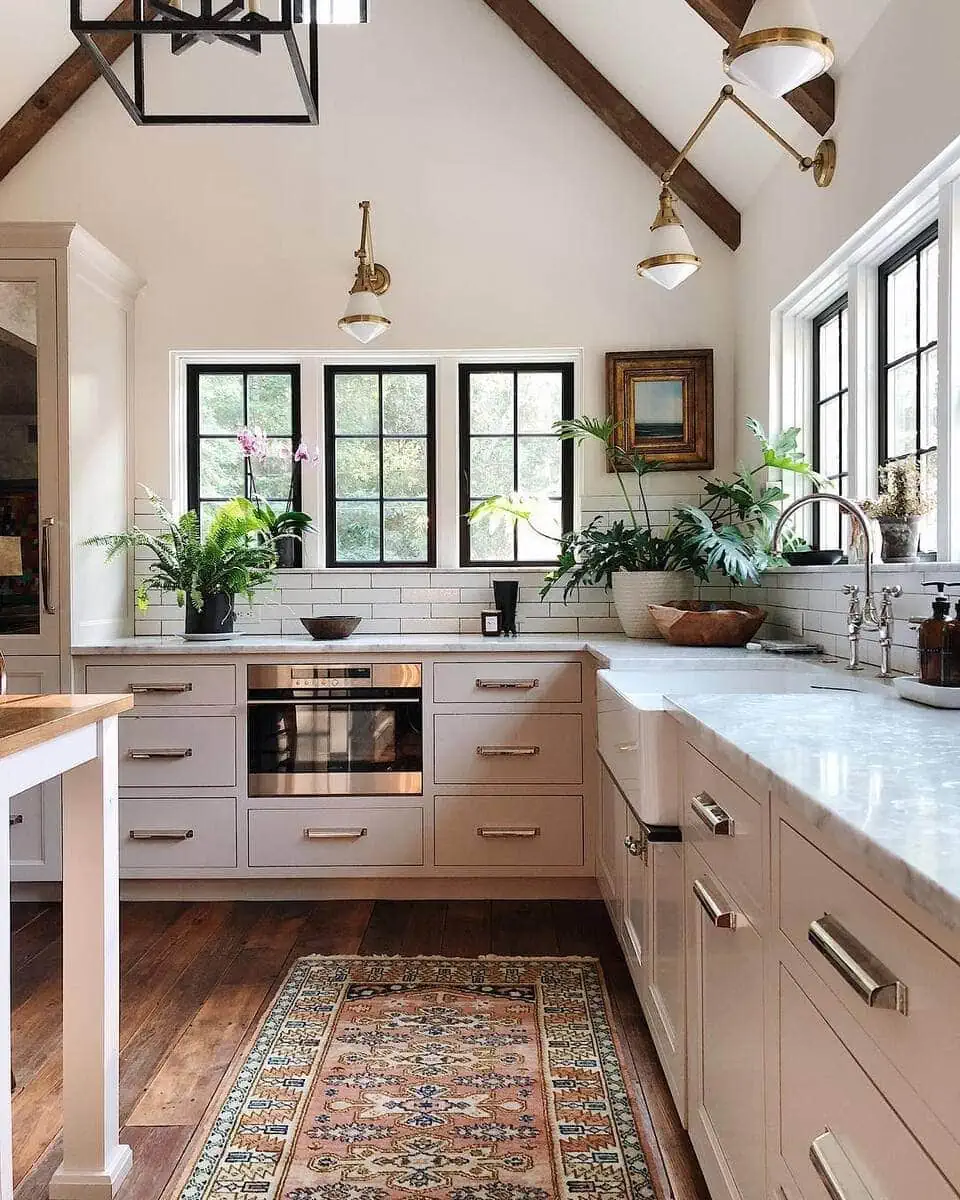 black interior windows with white trim 