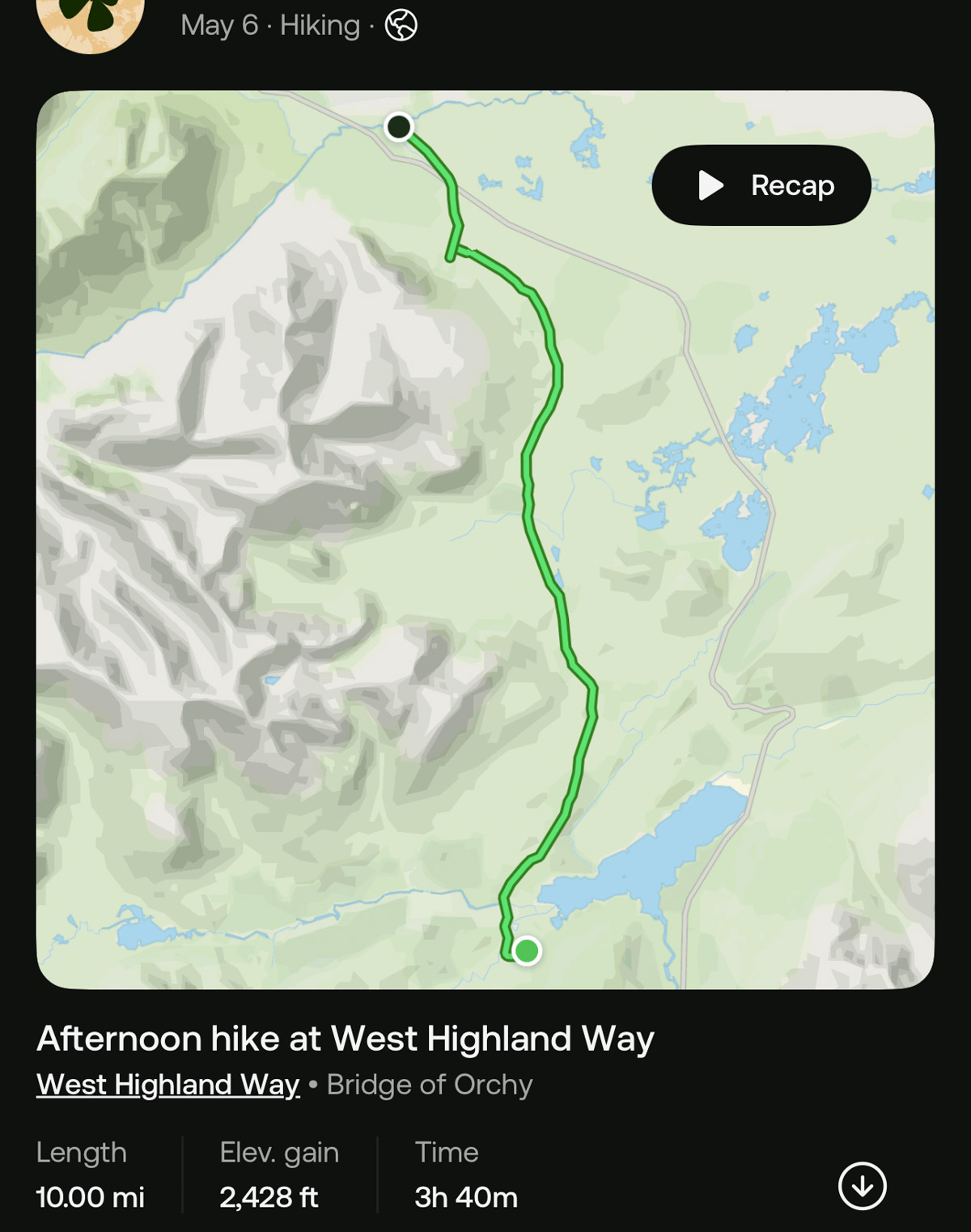 All Trails Tracked Inveroran to Kinghouse on WHW