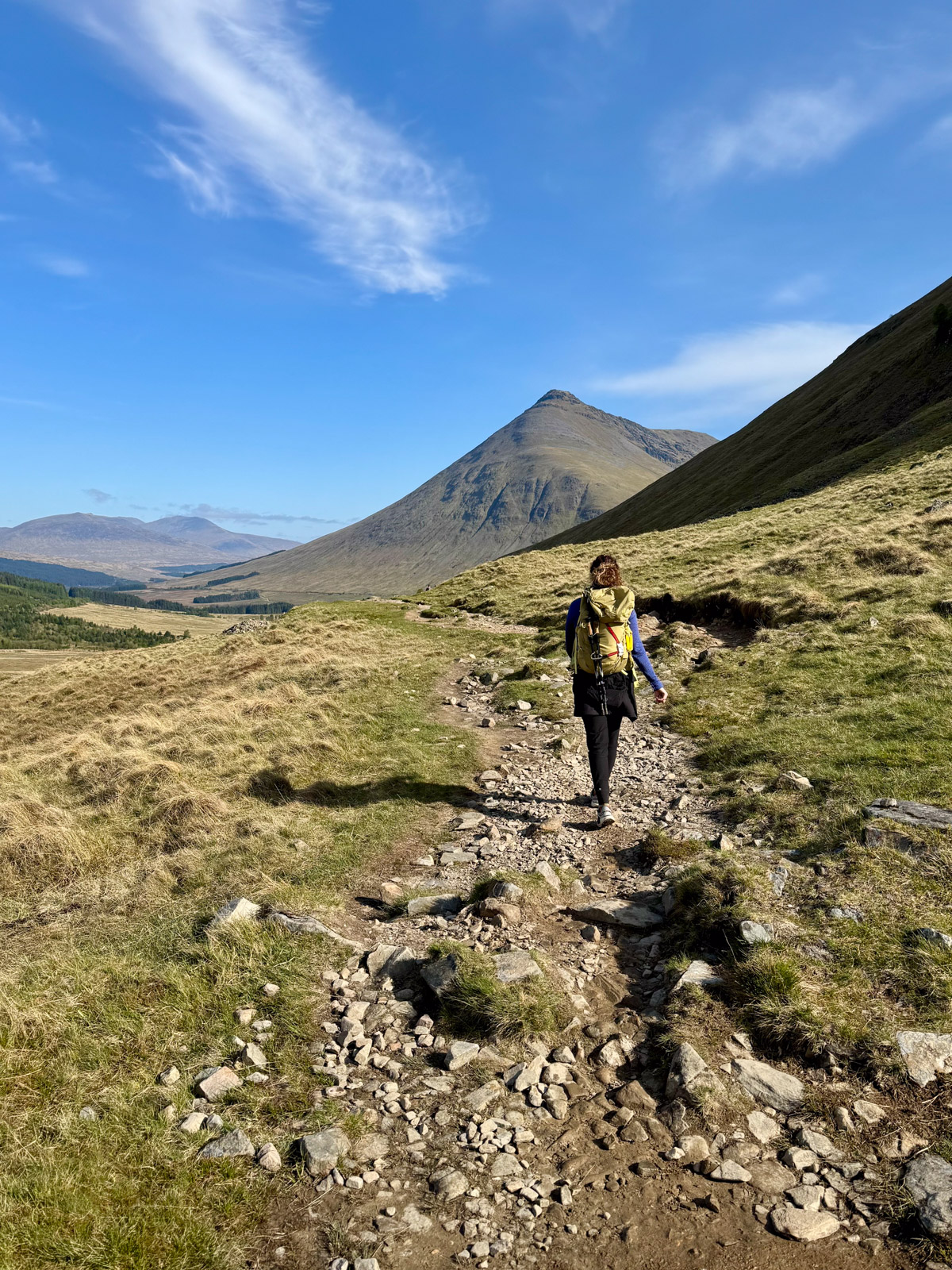 hiking West Highland Way outside of tyndrum, scotland 