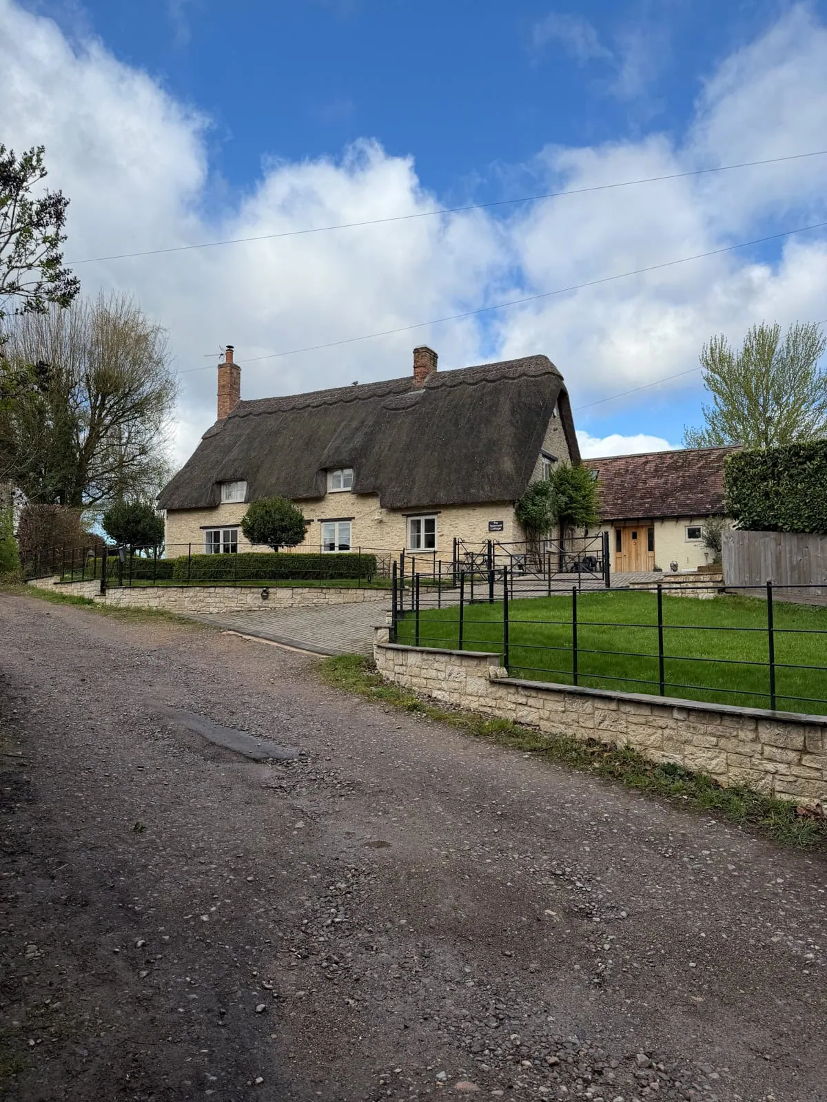 thatch roof on English countryside home